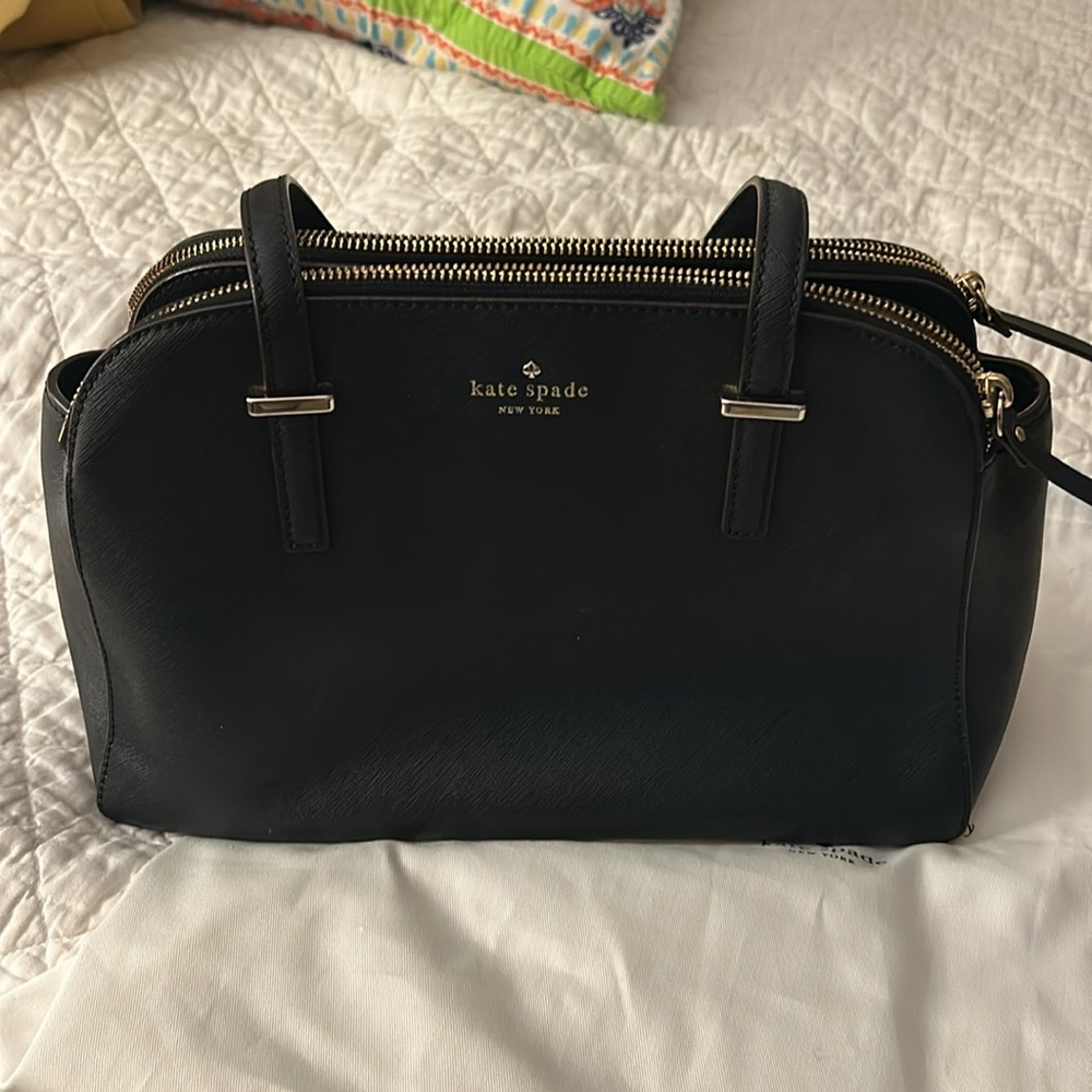 Classic Black Kate Soade Saffiano Bag - French Satchel style